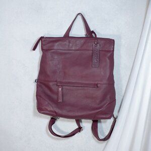 TANO New York Since 1964Soft Italian Leather Top Handle Backpack Burgundy Red L